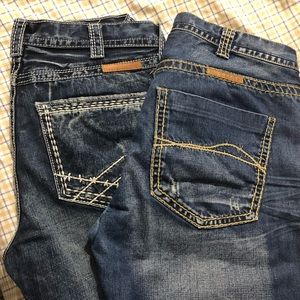 Two pair of Tuff men’s jeans. One pair worn once the other a few times 34x36